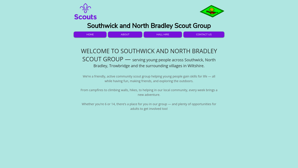 Screenshot of the Southwick And North Bradley Scout Group website