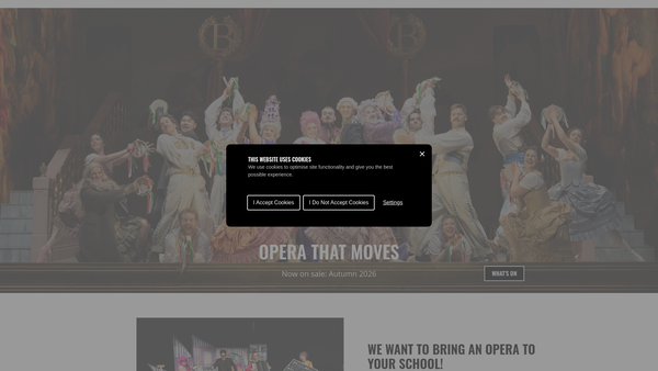 Screenshot of the English Touring Opera Limited website