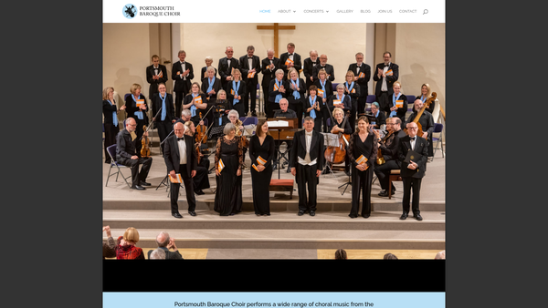 Screenshot of the Portsmouth Baroque Choir website