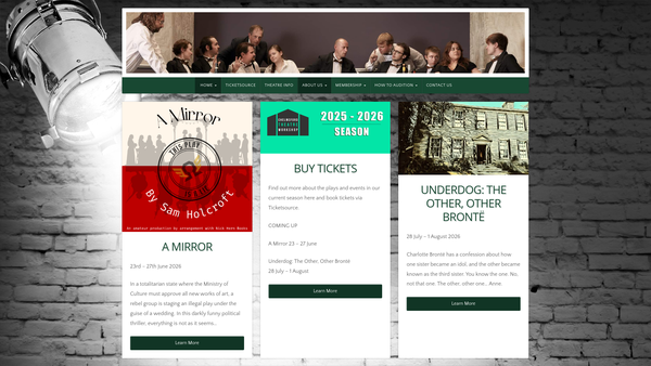 Screenshot of the Chelmsford Theatre Workshop website