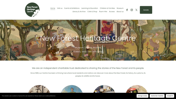 Screenshot of the New Forest Ninth Centenary Trust website