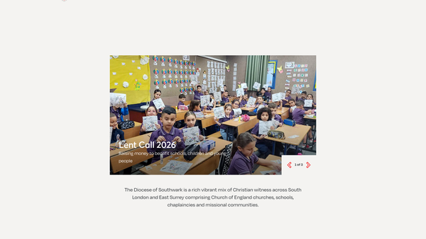 Screenshot of the The Friends Of Southwark Cathedral website