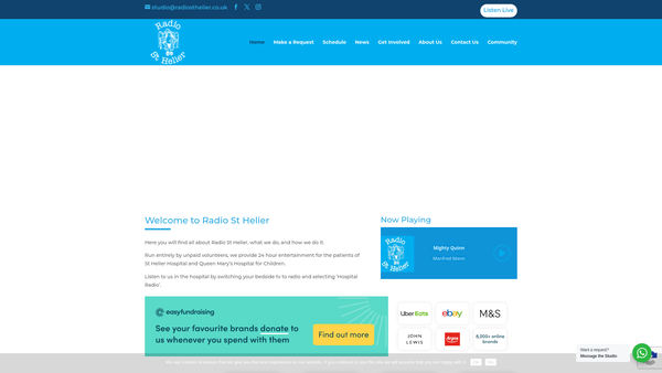 Screenshot of the Radio St Helier website
