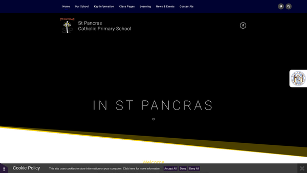 Screenshot of the St Pancras Parents Teacher Association website