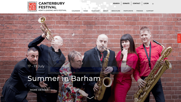 Screenshot of the Canterbury Theatre And Festival Trust website