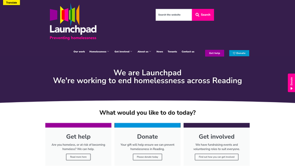Screenshot of the Launchpad Reading website