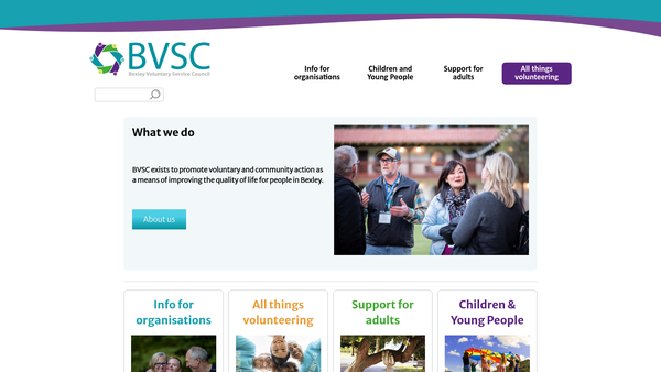 Screenshot of the Bexley Voluntary Service Council Limited website