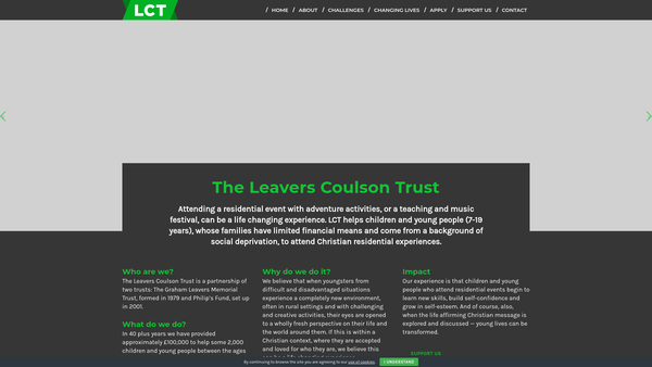 Screenshot of the The Graham Leavers Memorial Trust website