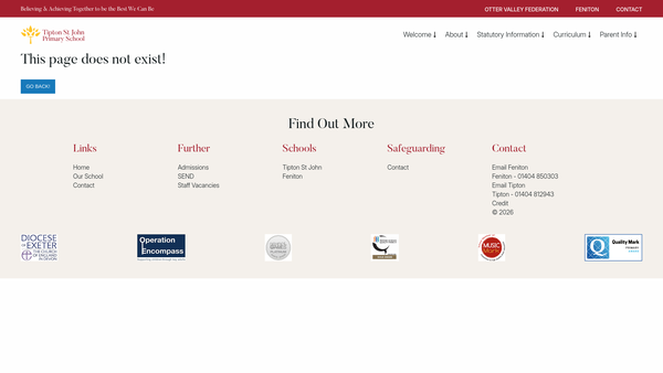 Screenshot of the Tipton St John Parent Teacher And Friends Association website