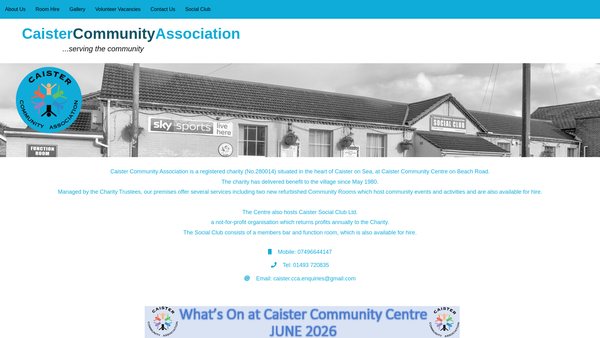 Screenshot of the Caister On Sea Community Association website