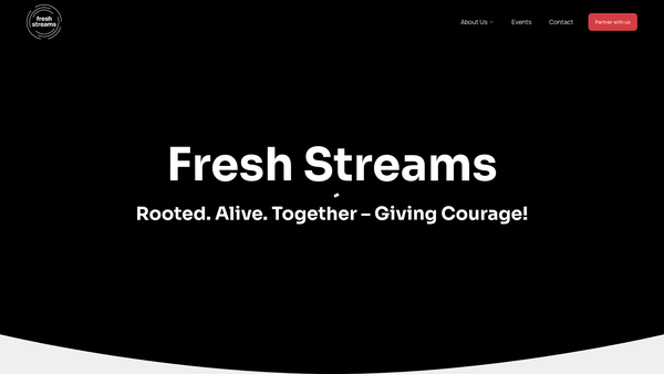 Screenshot of the Fresh Streams Network Ltd website