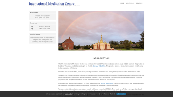Screenshot of the Sayagyi U Ba Khin Memorial Trust website