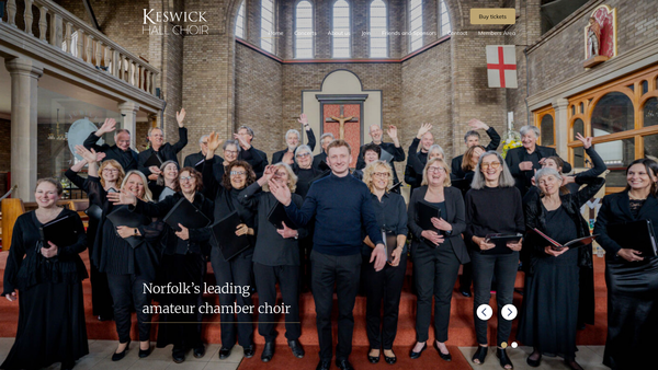 Screenshot of the Keswick Hall Choir website