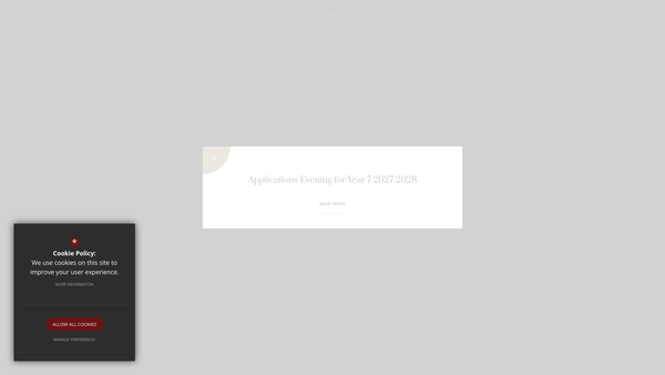 Screenshot of the Campion School Parents' Association website