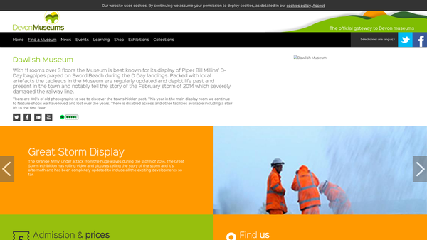 Screenshot of the Dawlish Museum Society website
