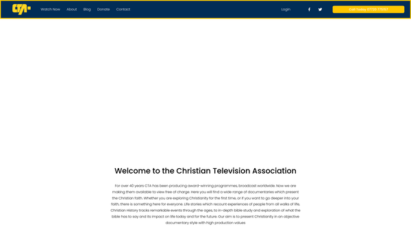 Screenshot of the Christian Television Association website