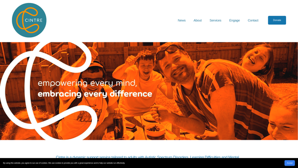 Screenshot of the Cintre website