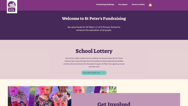 Screenshot of the St Peter's PTA website