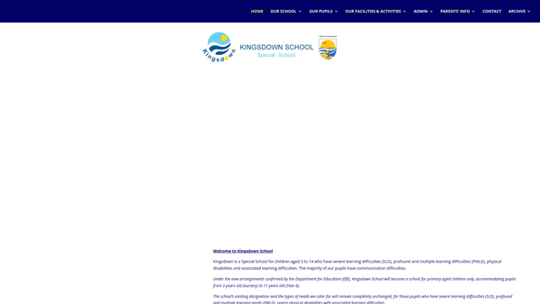 Screenshot of the The Association Of Parents, Staff And Friends Of Kingsdown School website