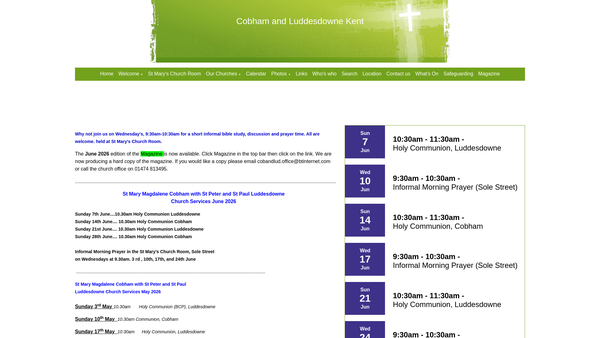 Screenshot of the Society Of Friends Of The Parish Church Of Saint Mary Magdalene, Cobham, In The County Of Kent website