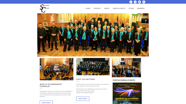 Screenshot of the Stowmarket Chorale website