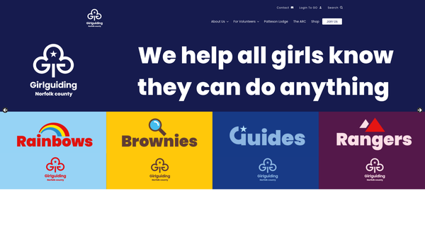 Screenshot of the The Norfolk County Guide Association website