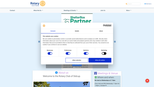 Screenshot of the Sidcup Rotary Club Benevolent Trust website