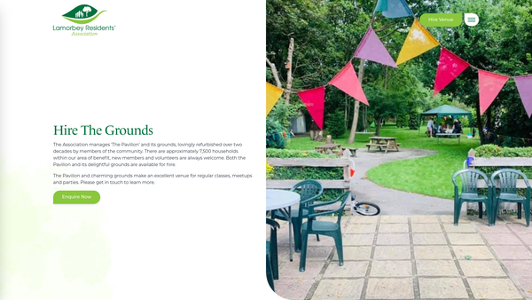 Screenshot of the The Lamorbey Residents Association website