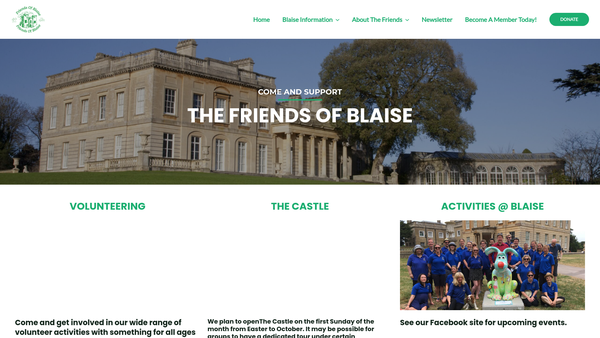 Screenshot of the Friends Of Blaise website