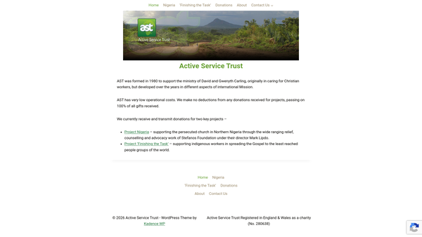 Screenshot of the Active Service Trust website