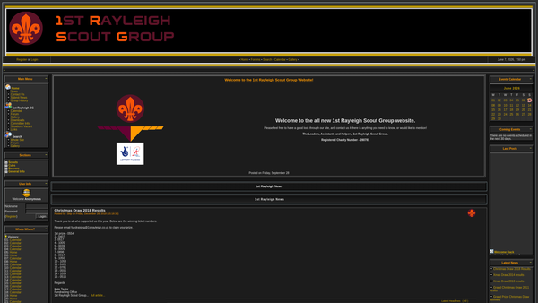Screenshot of the 1st Rayleigh Scout Group website