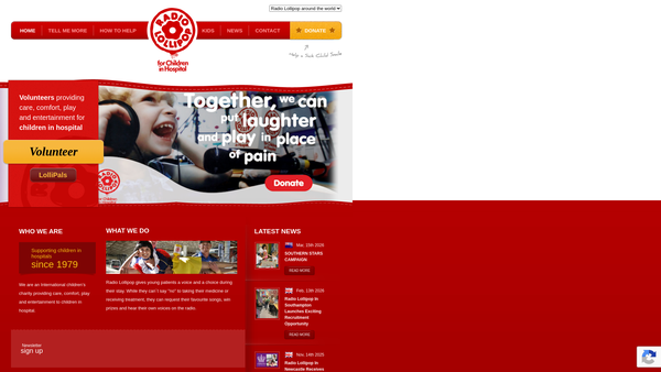 Screenshot of the Radio Lollipop (UK) Limited website
