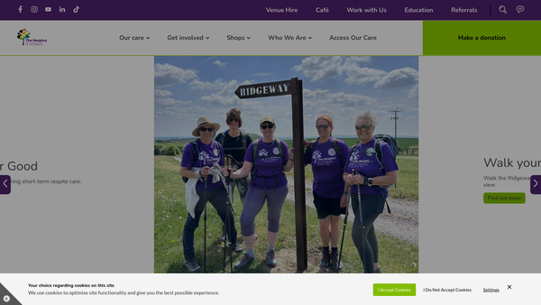 Screenshot of the Hospice Of St Francis (Berkhamsted) Ltd website