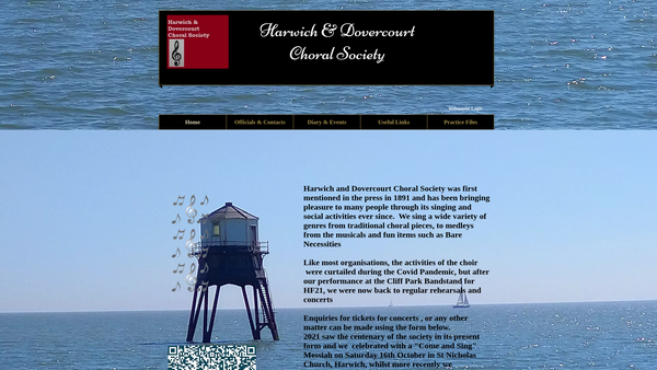 Screenshot of the The Dovercourt Choral Society website