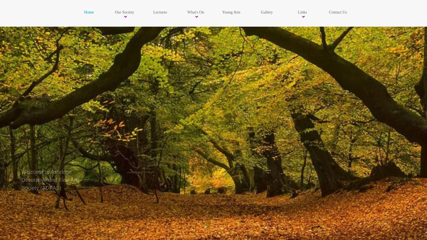 Screenshot of the The Ashridge Decorative And Fine Arts Society website
