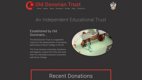 Screenshot of the Old Dovorian Trust website