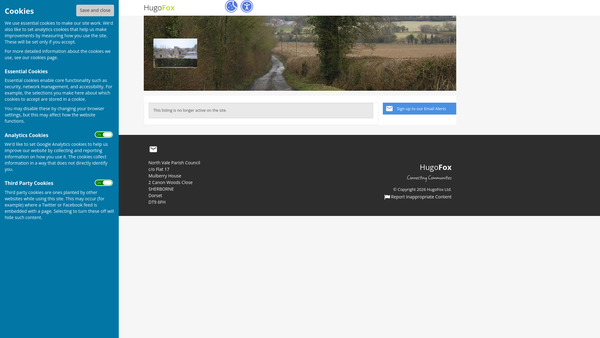 Screenshot of the E A Gale's Parish Lands Charity website