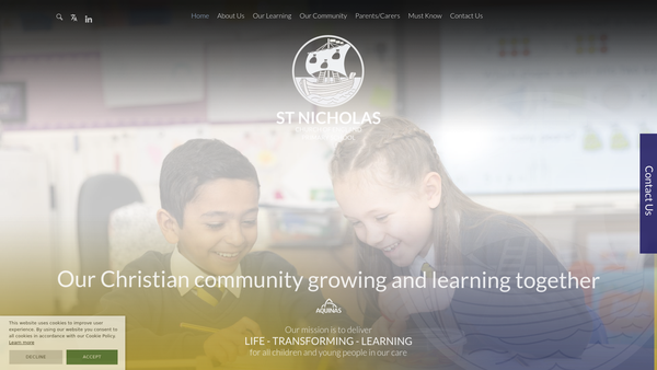 Screenshot of the The St. Nicholas Church Of England Primary School Parents Teacher Association website