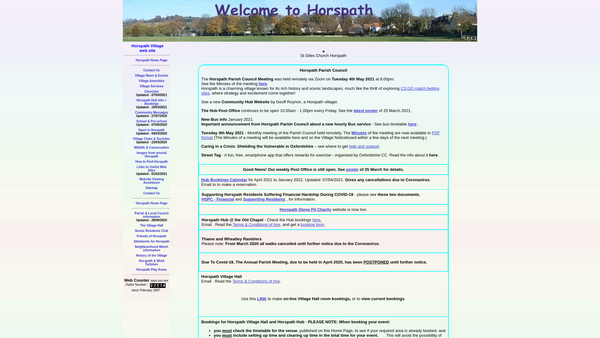 Screenshot of the Horspath Stone Pit Charity website