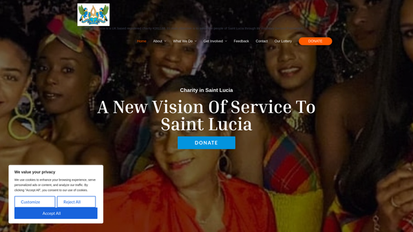Screenshot of the Friends Of Saint Lucia International website