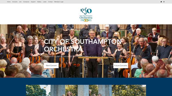 Screenshot of the City Of Southampton Orchestra website