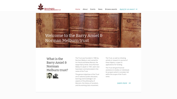 Screenshot of the The Barry Amiel And Norman Melburn Trust website