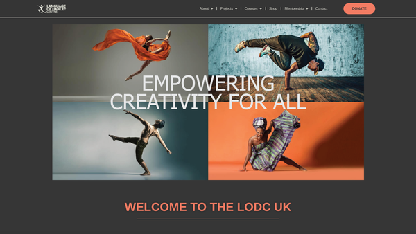 Screenshot of the Language Of Dance Trust website