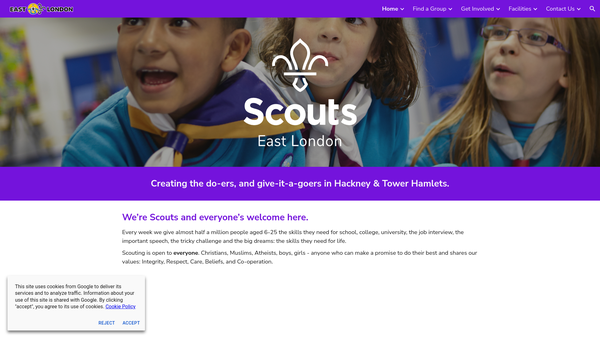 Screenshot of the The Roland Philipps Fund For Scouts website