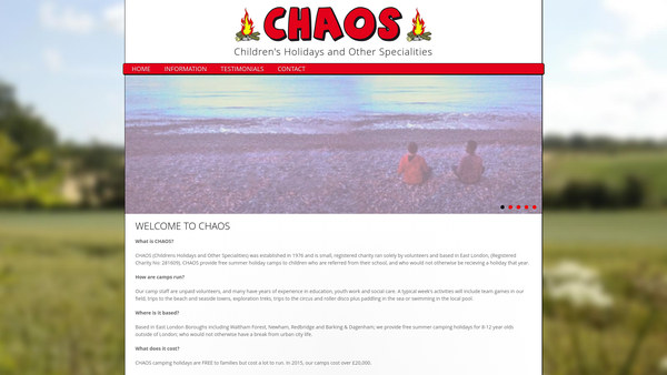 Screenshot of the Chaos website