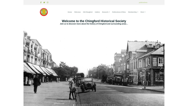 Screenshot of the Chingford Historical Society website