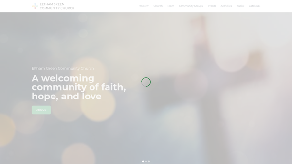 Screenshot of the The Eltham Green Fellowship Trust website