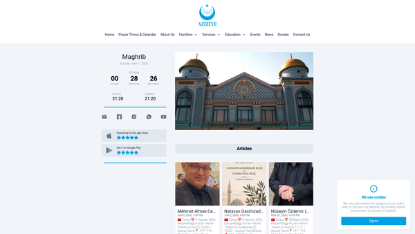 Screenshot of the United Kingdom Turkish Islamic Association website