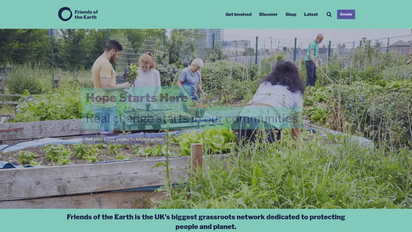 Screenshot of the Friends Of The Earth Charitable Trust website