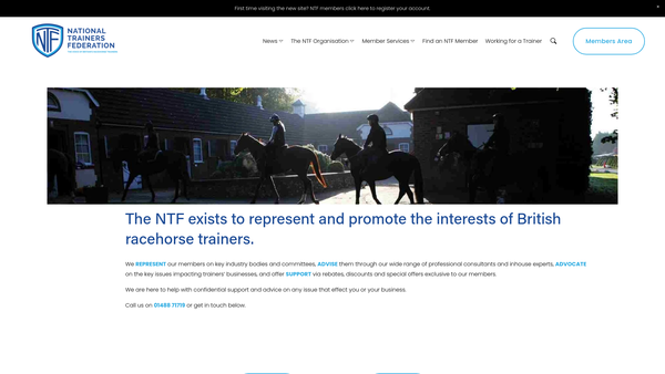 Screenshot of the Racing Industry Accident Benefit Scheme website